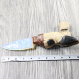 Deer Foot Handle Opalite Blade Ornamental Knife #7450     Mountain Man Knife