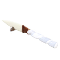Selenite Spiral Handle Bone Blade Ornamental Knife #374-1 Mountain Man Knife z