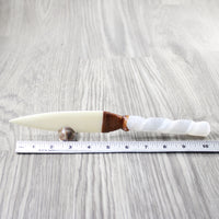 Selenite Spiral Handle Bone Blade Ornamental Knife #374-1 Mountain Man Knife z