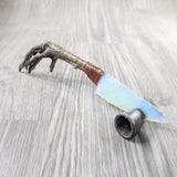 Turkey Foot Handle Opalite Blade Ornamental Knife #7450     Mountain Man Knife