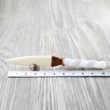 Selenite Spiral Handle Bone Blade Ornamental Knife #374-1 Mountain Man Knife z