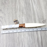Selenite Spiral Handle Bone Blade Ornamental Knife #374-1 Mountain Man Knife z