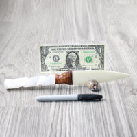 Selenite Spiral Handle Bone Blade Ornamental Knife #374-1 Mountain Man Knife z