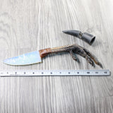 Turkey Foot Handle Opalite Blade Ornamental Knife #7450     Mountain Man Knife