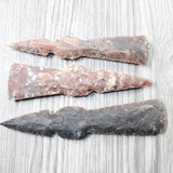 3 Stone Ornamental Tomahawk Heads #9450    Agate Jasper Ax Axe Hatchet