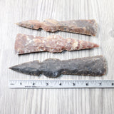 3 Stone Ornamental Tomahawk Heads #9450    Agate Jasper Ax Axe Hatchet