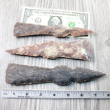 3 Stone Ornamental Tomahawk Heads #9450    Agate Jasper Ax Axe Hatchet