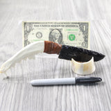 Coyote Jaw Handle Obsidian Blade Ornamental Knife #0450  Mountain Man Knife