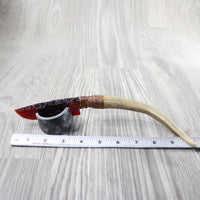 Deer Antler Handle Glass Blade Ornamental Knife #294-1 Mountain Man Knife z