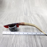 Deer Antler Handle Glass Blade Ornamental Knife #294-1 Mountain Man Knife z