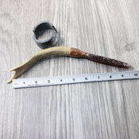 Deer Antler Handle Glass Blade Ornamental Knife #294-1 Mountain Man Knife z