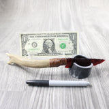 Deer Antler Handle Glass Blade Ornamental Knife #294-1 Mountain Man Knife z