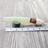 Mink Skull Handle Opalite Blade Ornamental Knife #7450     Mountain Man Knife