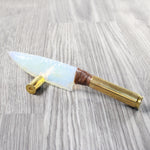 50 Cal Shell Handle Opalite Blade Ornamental Knife #7550     Mountain Man Knife