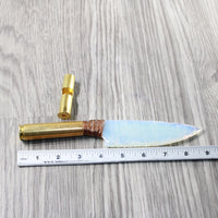 50 Cal Shell Handle Opalite Blade Ornamental Knife #7550     Mountain Man Knife