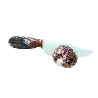 Orthoceras Fossil Handle Opalite Blade Ornamental Knife #8550     Mountain Man Knife
