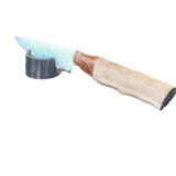 Hair-on Deer Bone Handle Opalite Blade Ornamental Knife #09169