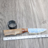 Hair-on Deer Bone Handle Opalite Blade Ornamental Knife #09169