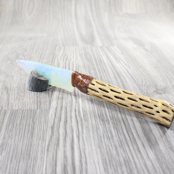 Cholla Cactus Wood Handle Opalite Blade Ornamental Knife #7550     Mountain Man Knife