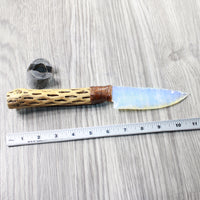 Cholla Cactus Wood Handle Opalite Blade Ornamental Knife #7550     Mountain Man Knife