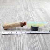 Hair-on Deer Bone Handle Opalite Blade Ornamental Knife #0650     Mountain Man Knife