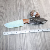 Orthoceras Fossil Handle Opalite Blade Ornamental Knife #06169