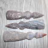 3 Stone Ornamental Tomahawk Heads #969    Agate Jasper Ax Axe Hatchet
