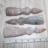 3 Stone Ornamental Tomahawk Heads #969    Agate Jasper Ax Axe Hatchet
