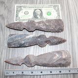 3 Stone Ornamental Tomahawk Heads #969    Agate Jasper Ax Axe Hatchet