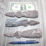 3 Stone Ornamental Tomahawk Heads #969    Agate Jasper Ax Axe Hatchet
