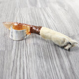 Coyote Foot Handle Glass Blade Ornamental Knife #1750    Mountain Man Knife