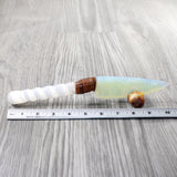 Selenite Spiral Handle Opalite Blade Ornamental Knife #0850     Mountain Man Knife