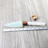 Selenite Spiral Handle Opalite Blade Ornamental Knife #0850     Mountain Man Knife