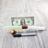 Selenite Spiral Handle Opalite Blade Ornamental Knife #0850     Mountain Man Knife