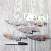 5 Stone Ornamental Knife Blades  #864-2  Mountain Man Knife