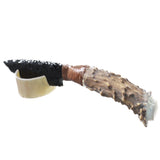 Deer Antler Crown Handle Obsidian Blade Ornamental Knife #2950  Mountain Man Knife