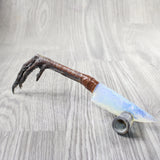 Turkey Foot Handle Opalite Blade Ornamental Knife #9950     Mountain Man Knife