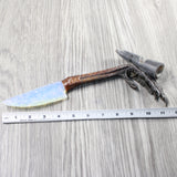 Turkey Foot Handle Opalite Blade Ornamental Knife #9950     Mountain Man Knife