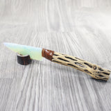 Cholla Cactus Wood Handle Opalite Blade Ornamental Knife #0950     Mountain Man Knife