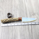 Cholla Cactus Wood Handle Opalite Blade Ornamental Knife #0950     Mountain Man Knife