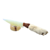 Coyote Foot Handle Opalite Blade Ornamental Knife #9950     Mountain Man Knife