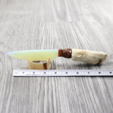 Coyote Foot Handle Opalite Blade Ornamental Knife #9950     Mountain Man Knife