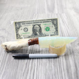 Coyote Foot Handle Opalite Blade Ornamental Knife #9950     Mountain Man Knife
