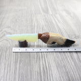 Deer Foot Handle Opalite Blade Ornamental Knife #9950     Mountain Man Knife