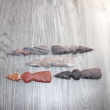 5 Stone Ornamental Tomahawk Heads #169    Agate Jasper Ax Axe Hatchet