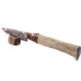 Hair-on Deer Bone Handle Stone Blade Ornamental Knife #7950    Mountain Man Knife