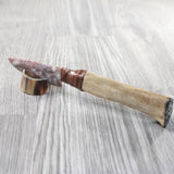 Hair-on Deer Bone Handle Stone Blade Ornamental Knife #7950    Mountain Man Knife