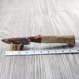 Hair-on Deer Bone Handle Stone Blade Ornamental Knife #7950    Mountain Man Knife