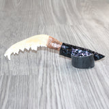 Coyote Jaw Handle Obsidian  Blade Ornamental Knife #28069