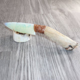 Coyote Foot Handle Opalite Blade Ornamental Knife #27469